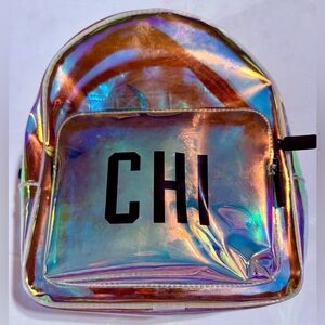 Victoria's Secret Iridescent CHI Mini Backpack - Holographic Pink/Blue/Gold